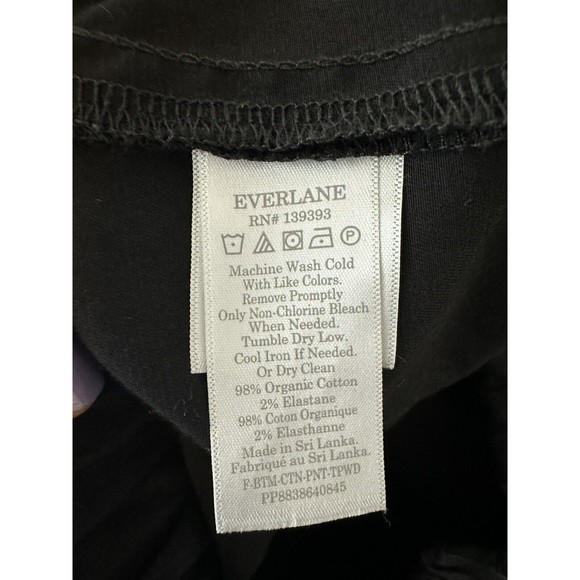 EVERLANE Organic Cotton the Easy Pants Elastic Waist Black Sz 4 - Picture 5 of 12